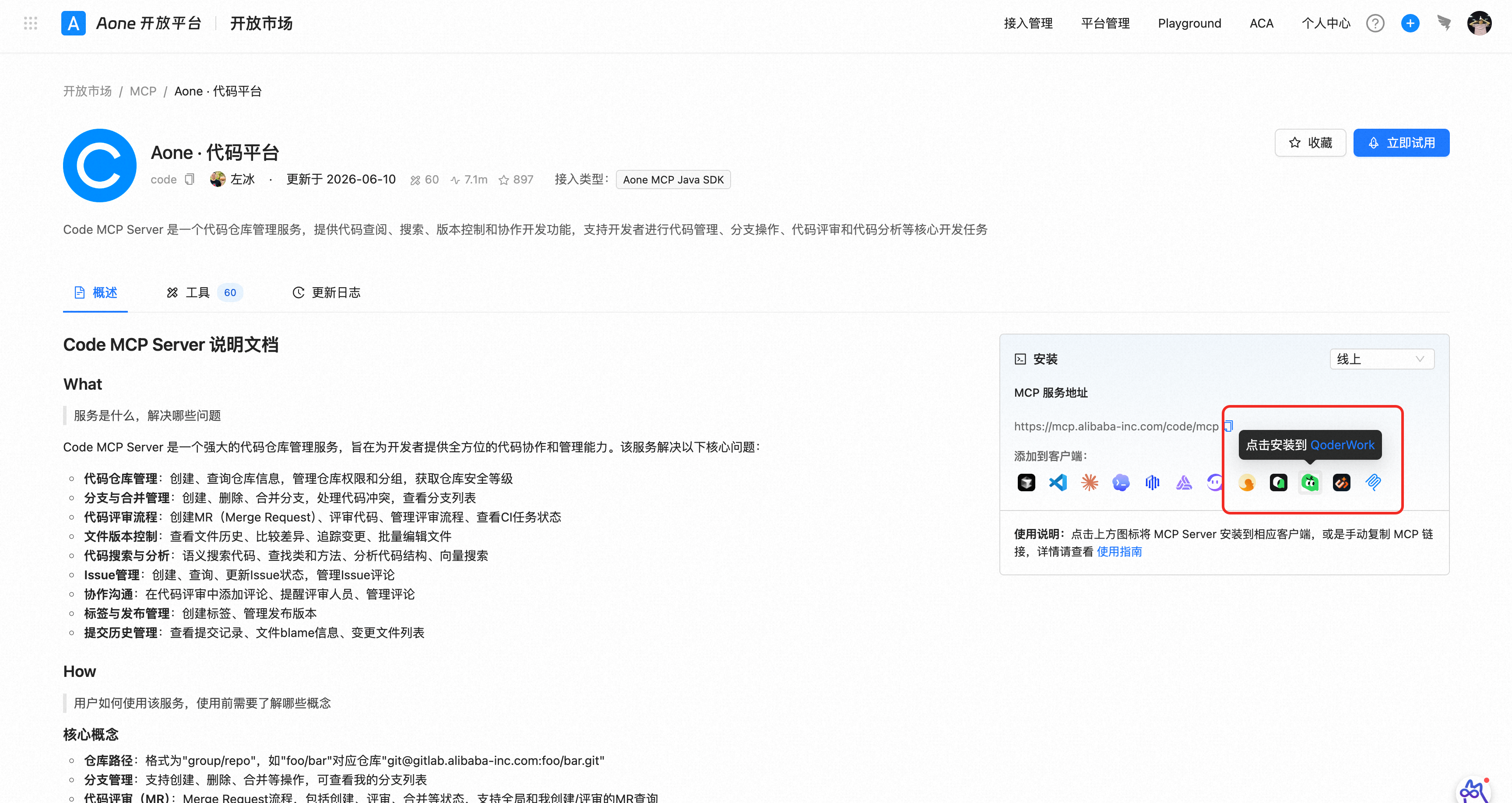 MCP 安装界面